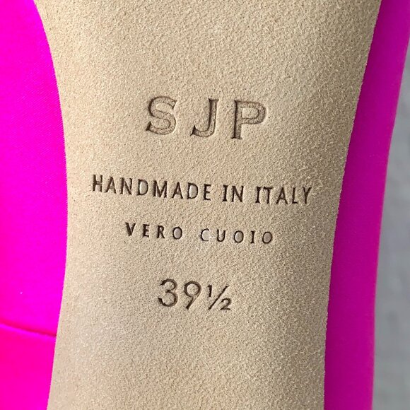 NIB SJP by Sarah Jessica Parker Fawn Satin Pumps EU 39.5 US 9 Pink Candy 100mm - Picture 15 of 16